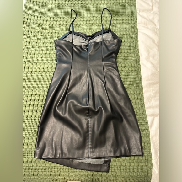 Black faux leather dress - Picture 2 of 3